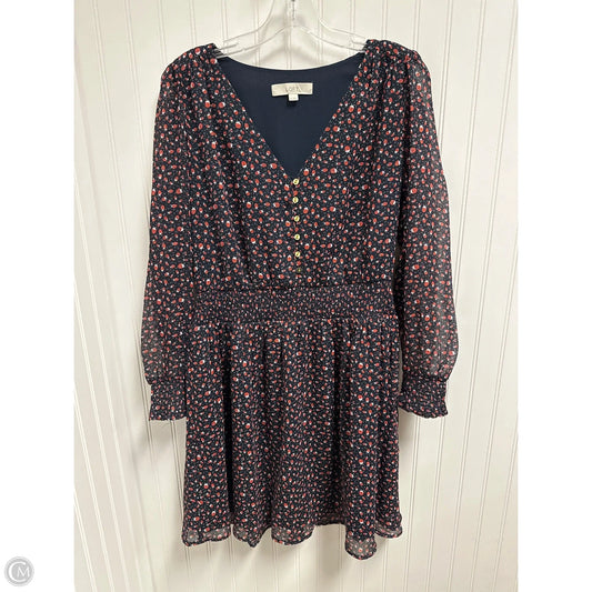 Dress Party Midi By Loft In Black & Red, Size: M