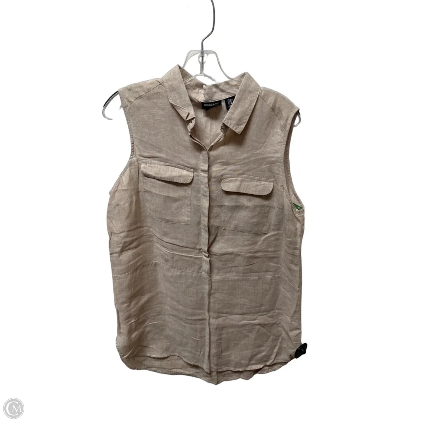 Top Sleeveless By Jones And Co In Beige, Size: M