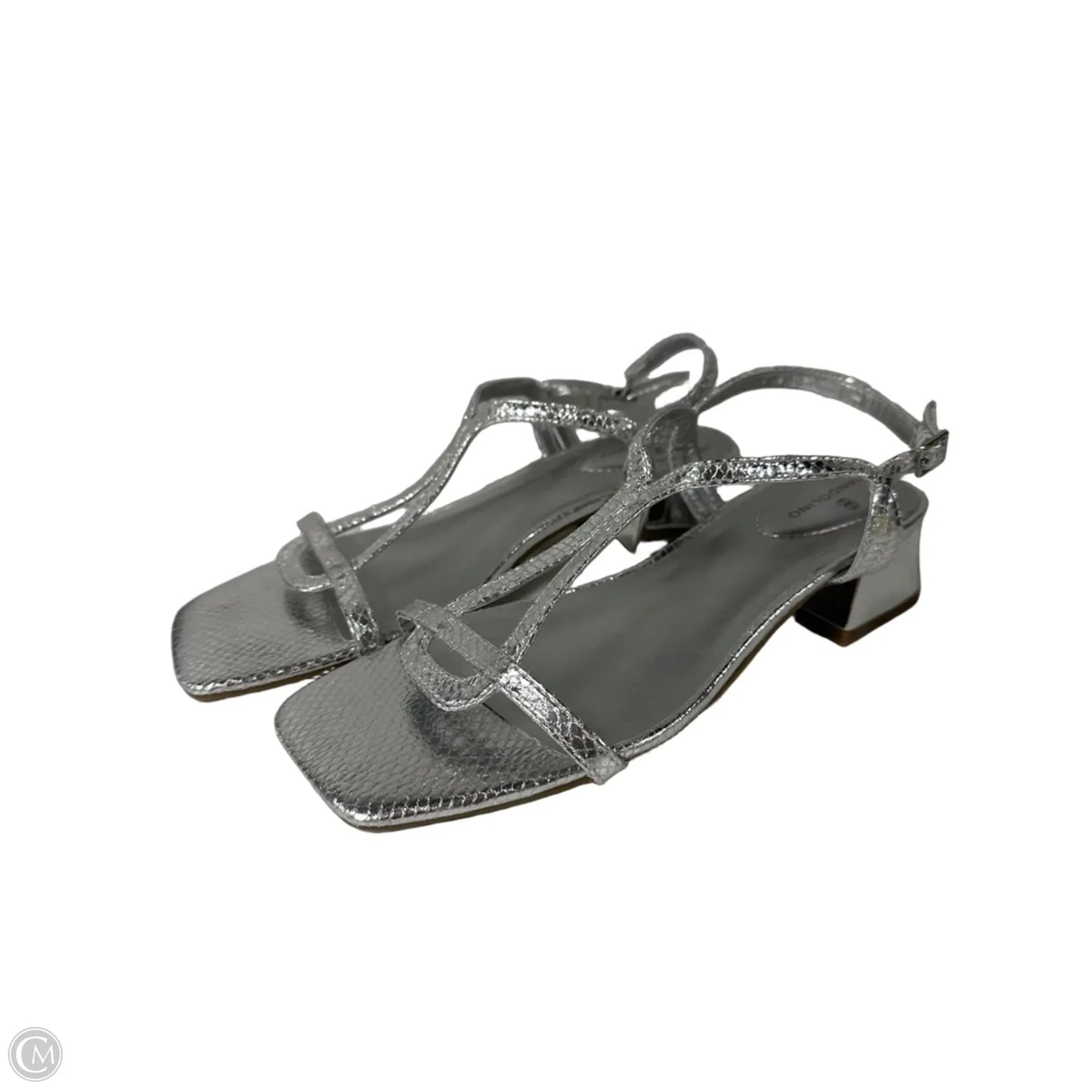Sandals Heels Platform By Bandolino In Silver, Size: 9