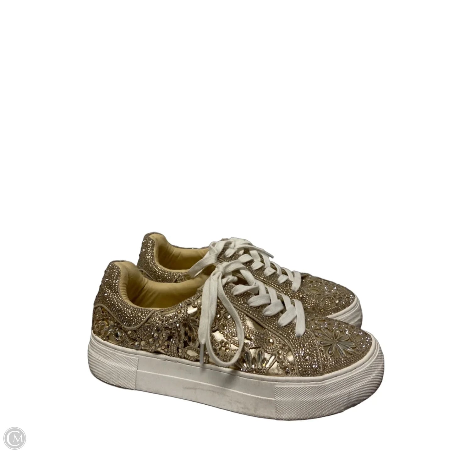 Shoes Flats By Betsey Johnson In Gold, Size: 9.5