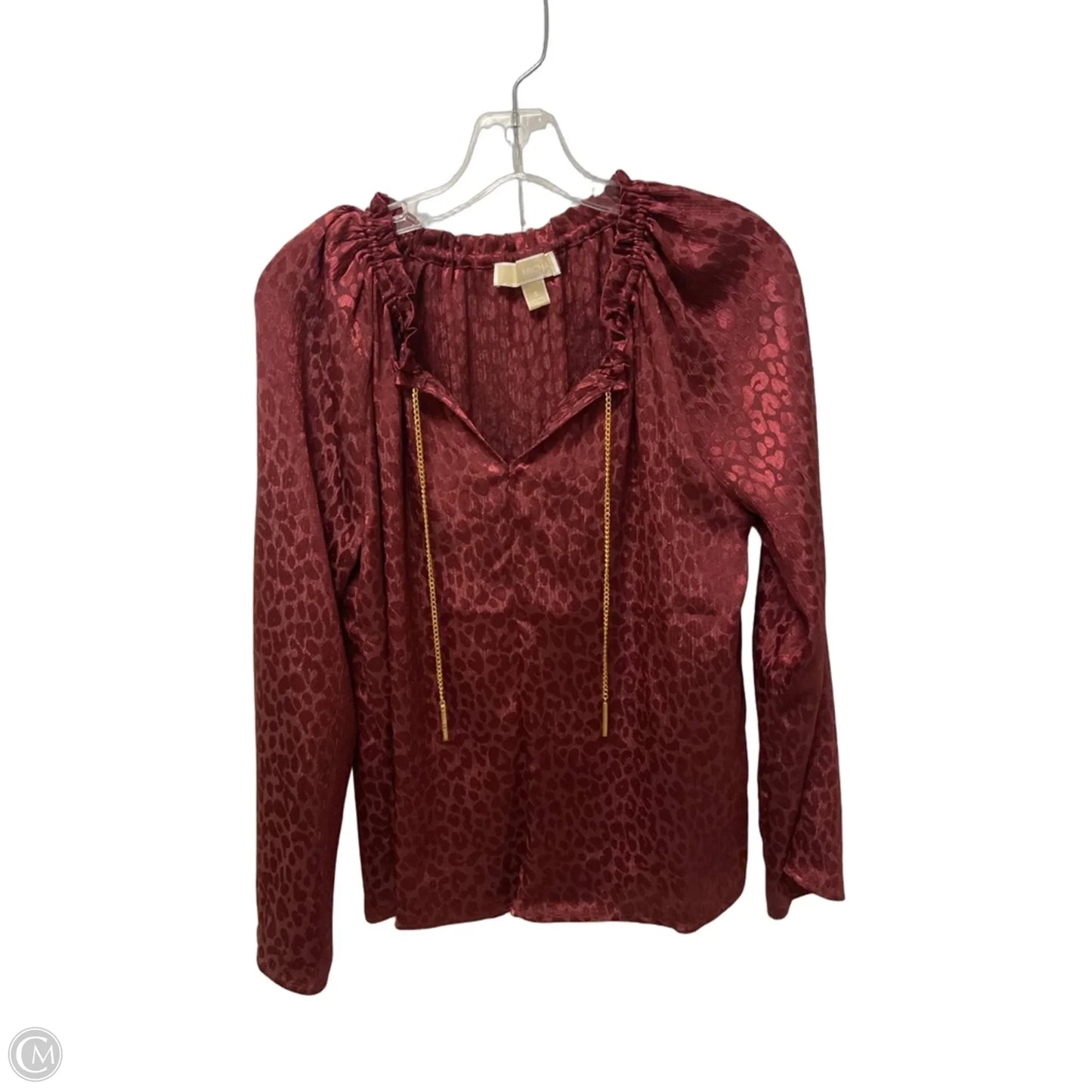 Top Long Sleeve By Michael By Michael Kors In Animal Print, Size: S