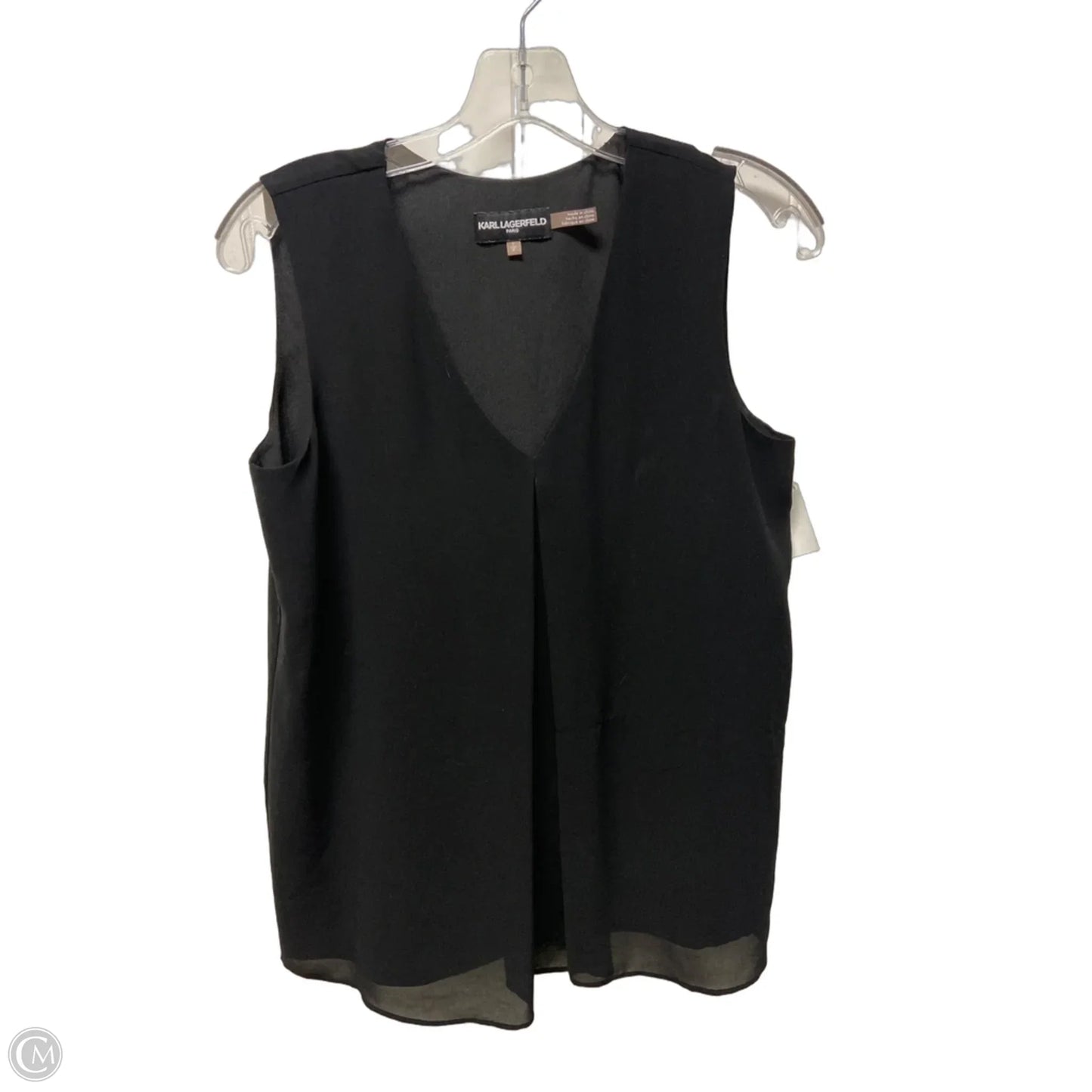 Top Sleeveless Designer By Karl Lagerfeld In Black, Size: S
