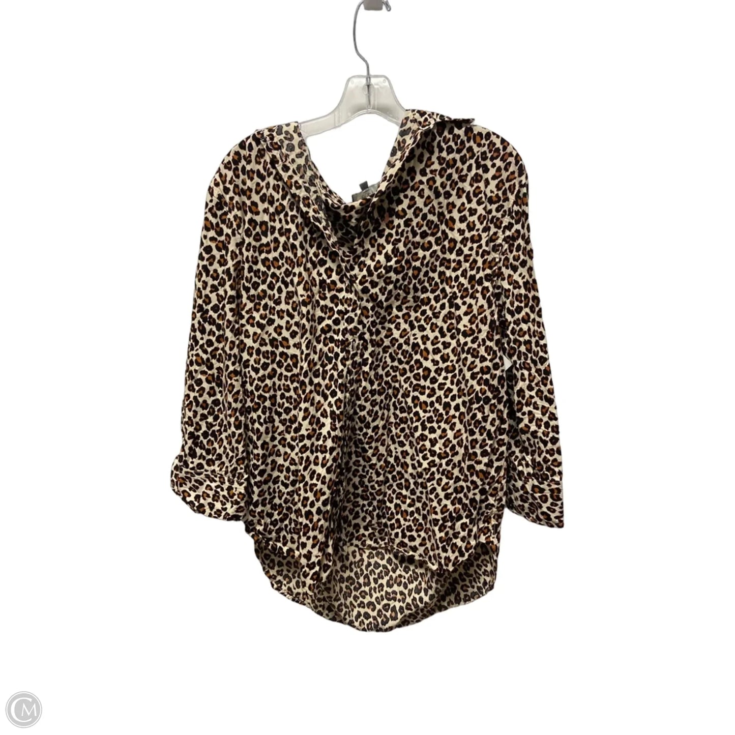 Top 3/4 Sleeve By Loft In Leopard Print, Size: S
