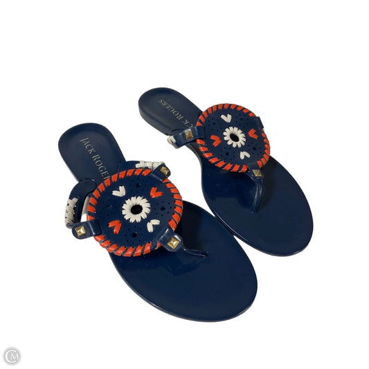Sandals Flats By Jack Rogers In Navy, Size: 7