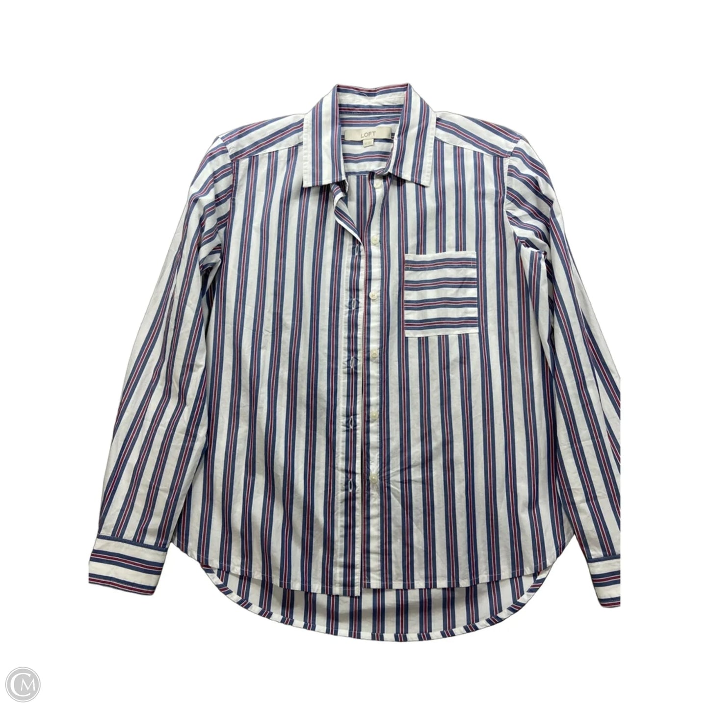 Top Long Sleeve By Loft In Striped Pattern, Size: Xs