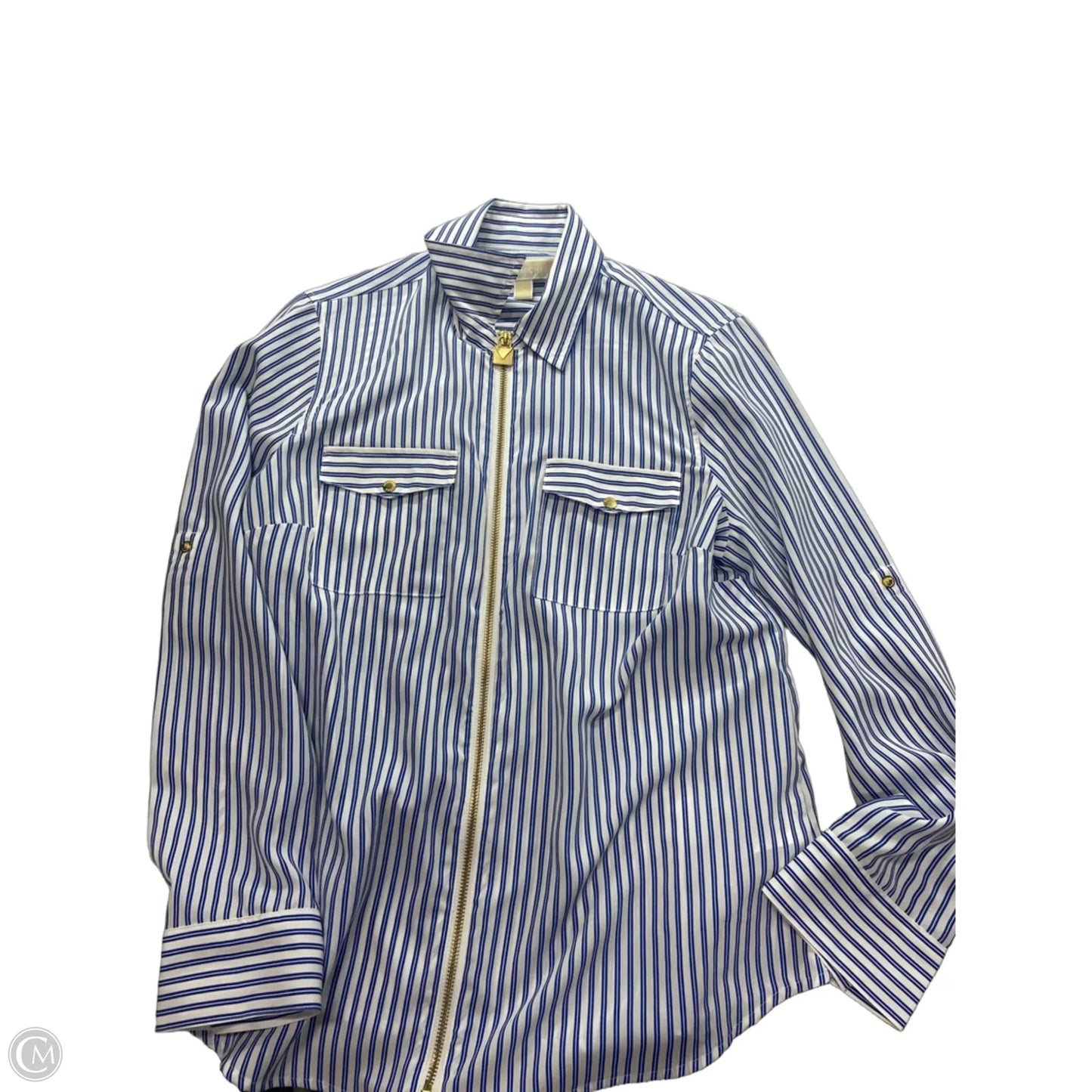 Top Long Sleeve By Michael By Michael Kors In Striped Pattern, Size: L