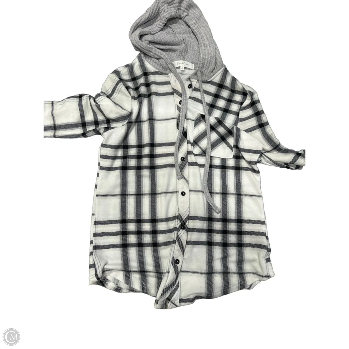 Sweatshirt Hoodie By Eden & Olivia In Plaid Pattern, Size: S