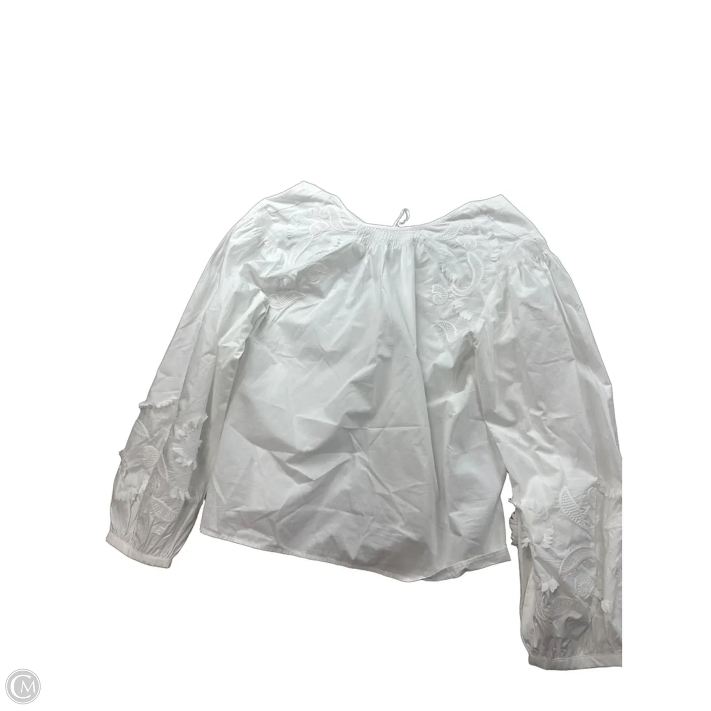 Top Long Sleeve By Loft In White, Size: S