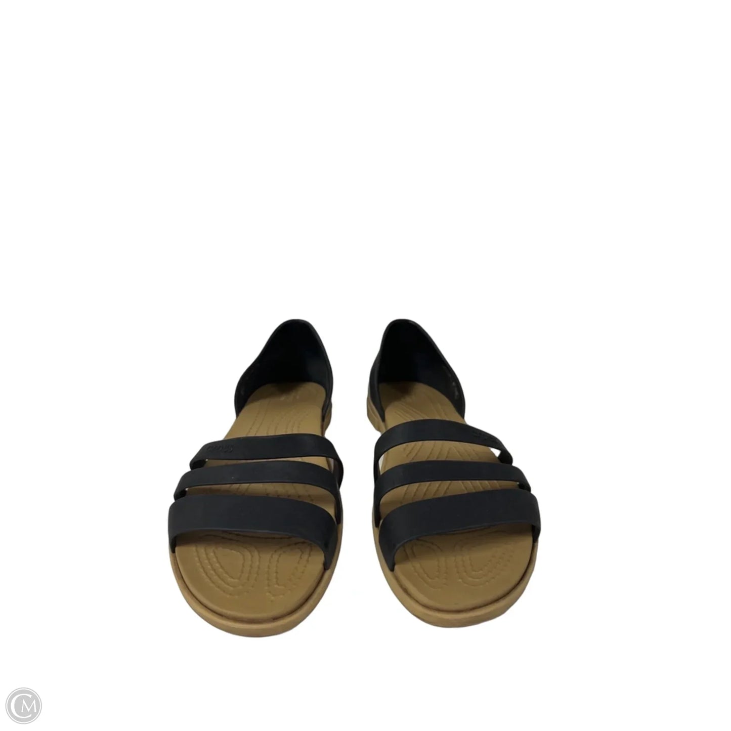Sandals Flats By Crocs In Black, Size: 6