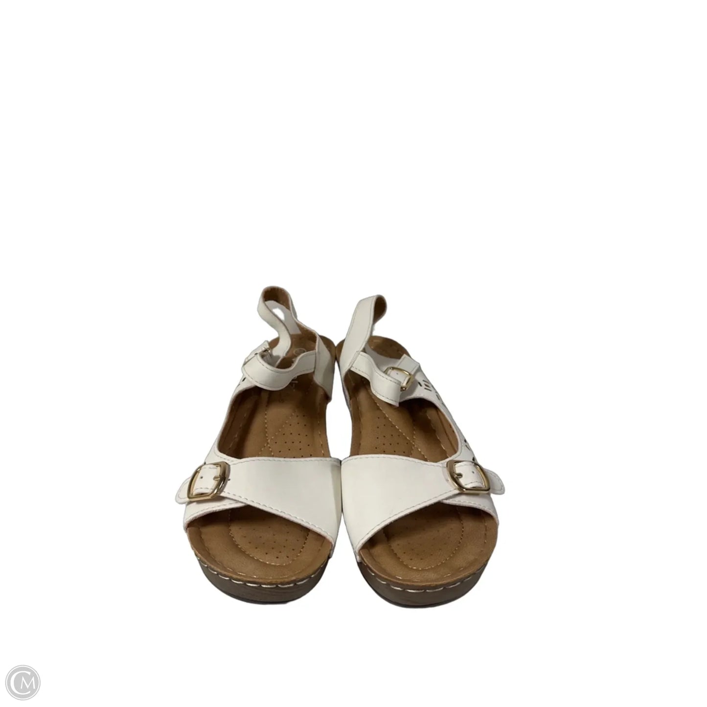 Sandals Heels Platform By Spring Step In White, Size: 6.5