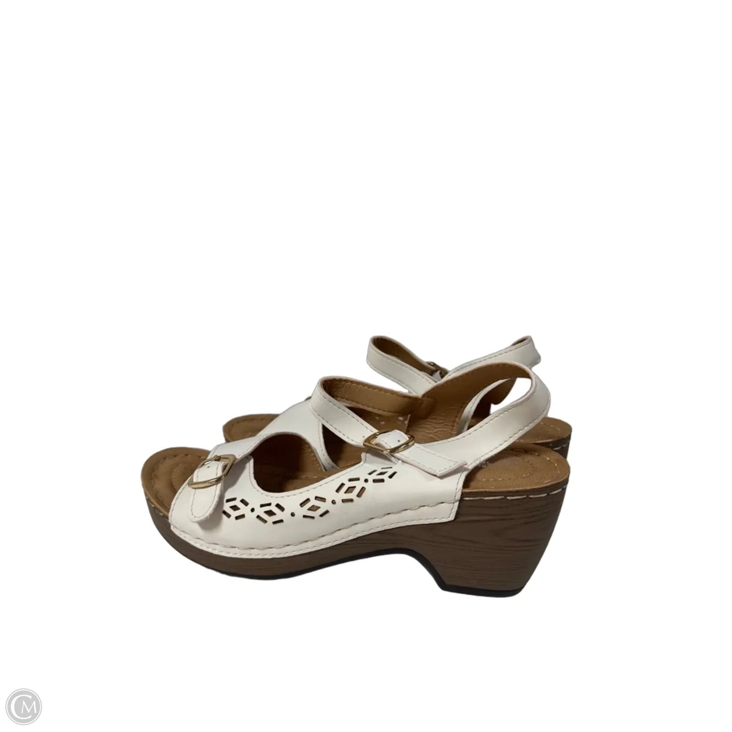 Sandals Heels Platform By Spring Step In White, Size: 6.5