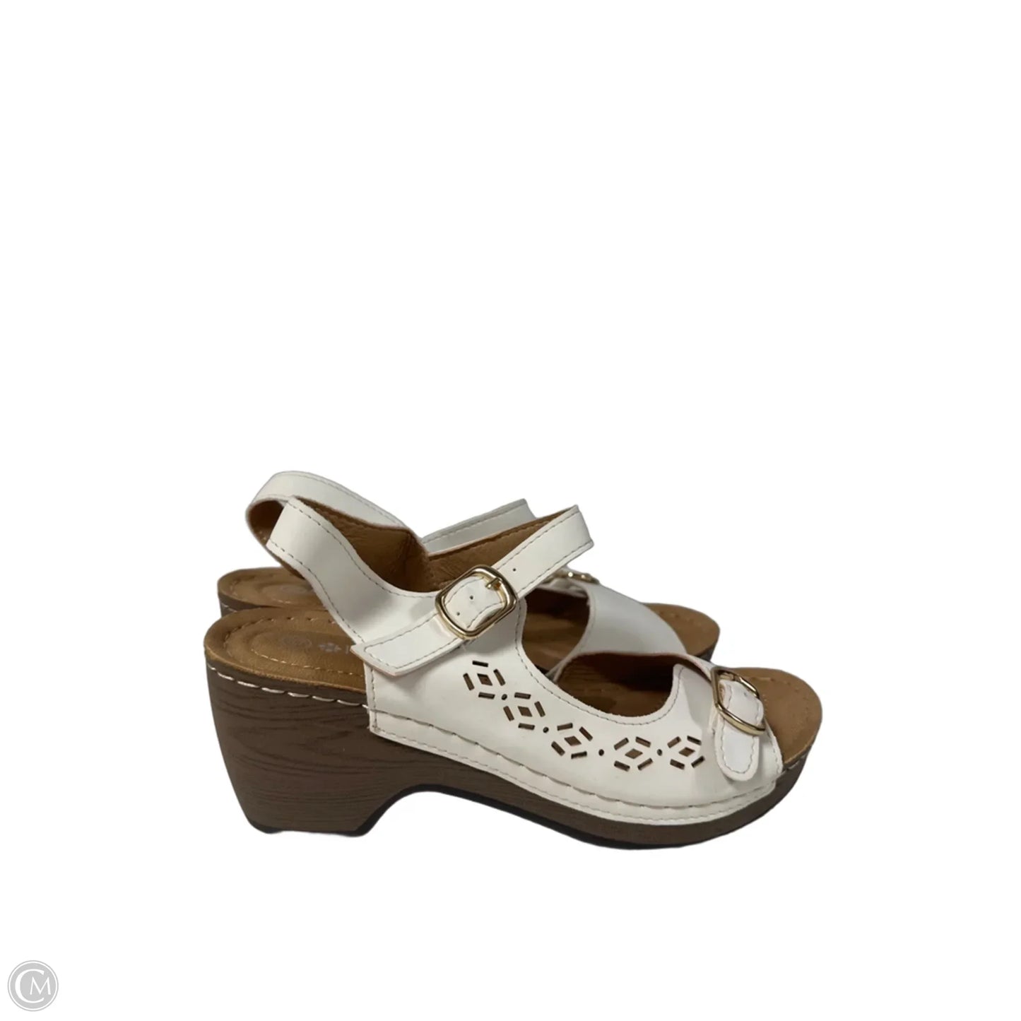 Sandals Heels Platform By Spring Step In White, Size: 6.5