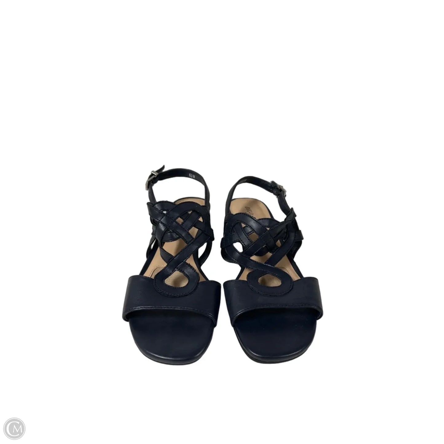 Sandals Heels Block By Easy Street In Navy, Size: 6.5