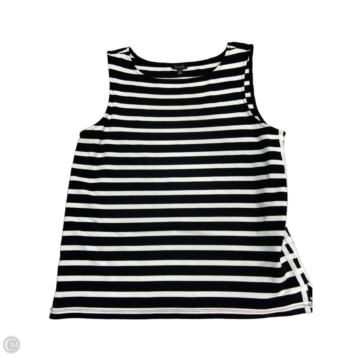 Top Long Sleeve Basic By Talbots In Black & White, Size: M