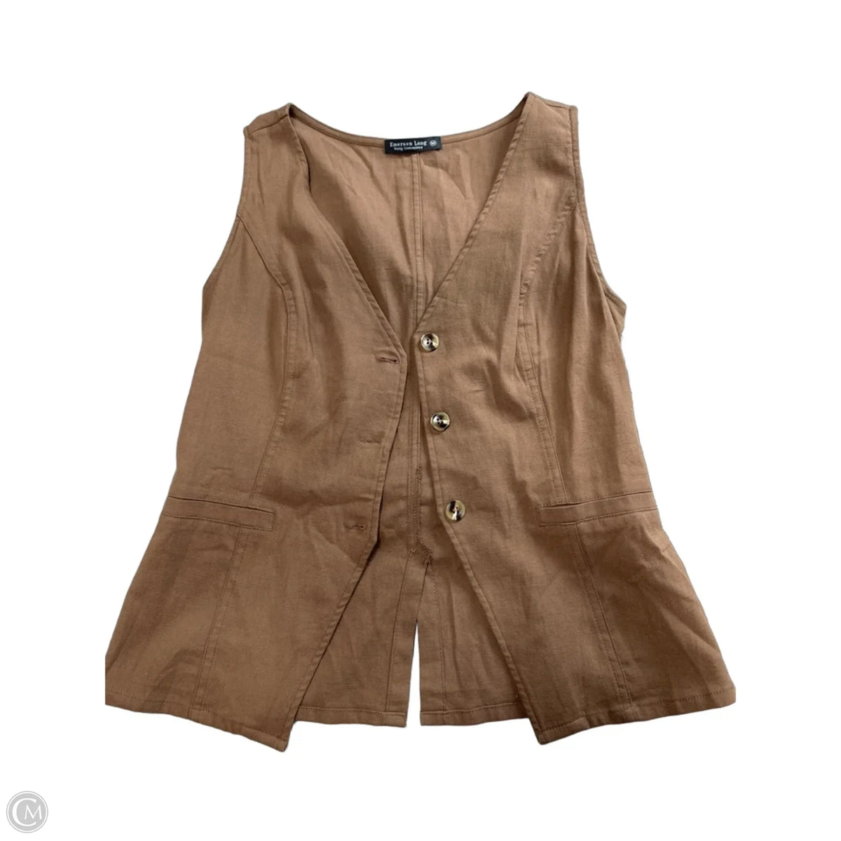 Top Sleeveless By Emerson Lang In Brown, Size: M