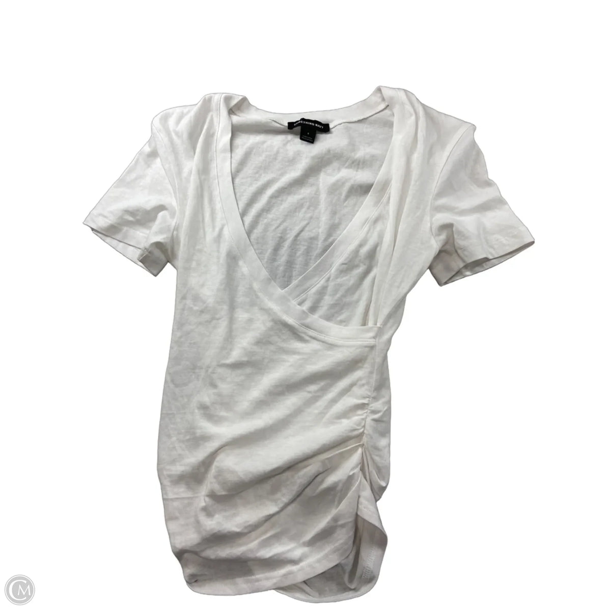 Top Short Sleeve By Something Navy In White, Size: S