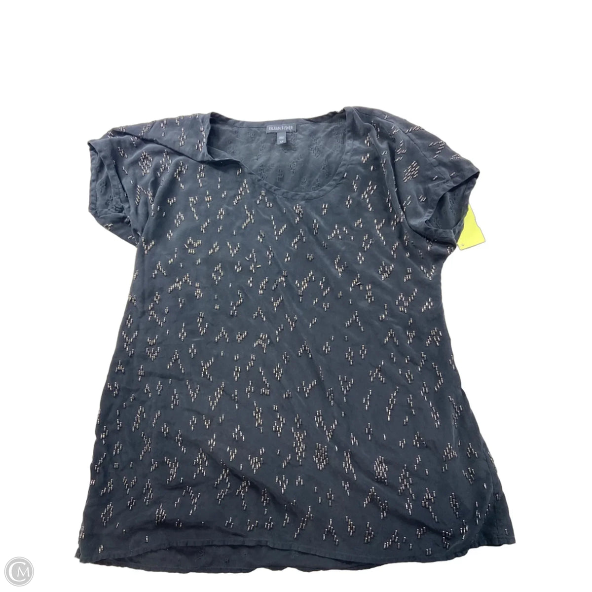 Top Short Sleeve By Eileen Fisher In Black, Size: S
