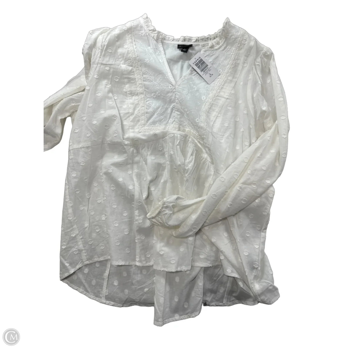Top Long Sleeve By Torrid In White, Size: 1x