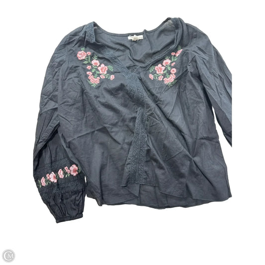 Top Long Sleeve By Festi In Black, Size: L