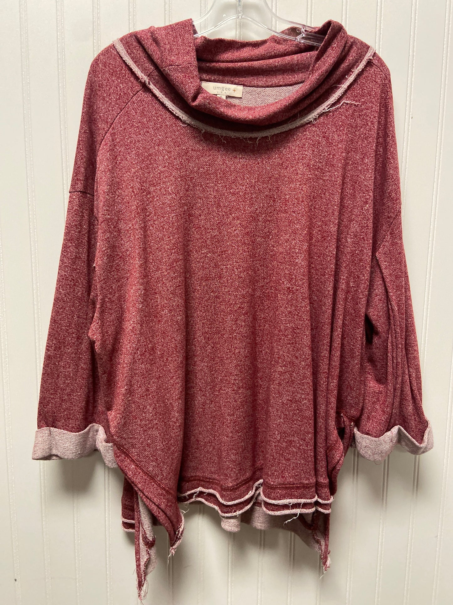 Brick Red Top Long Sleeve Umgee, Size Xl