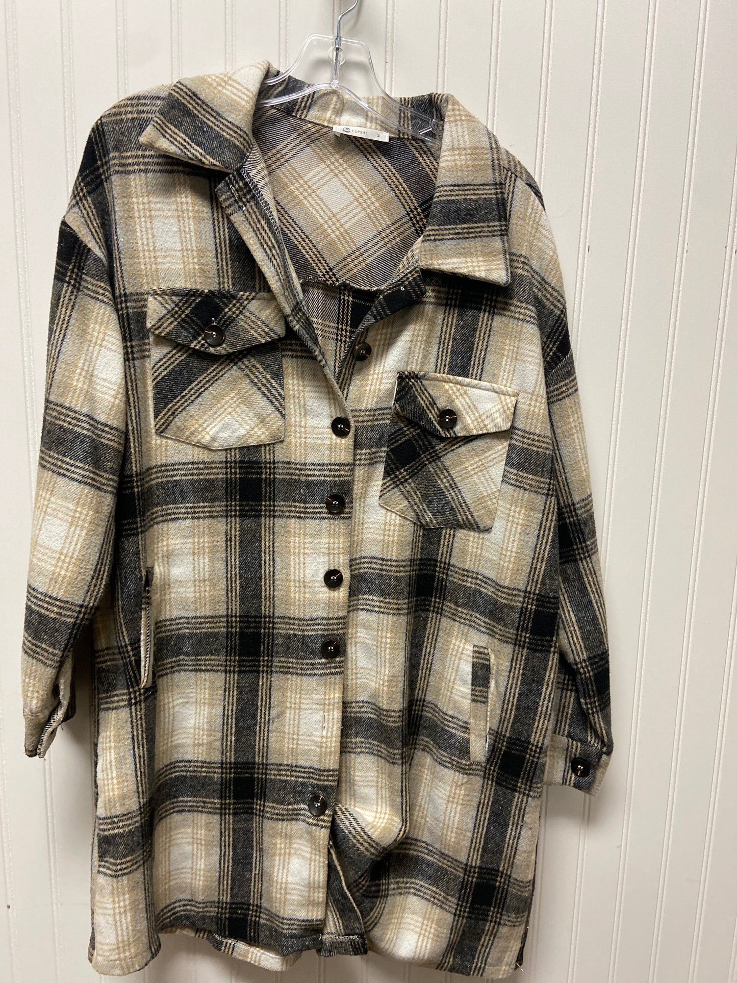 Jacket Shirt By Cupshe In Plaid, Size: M