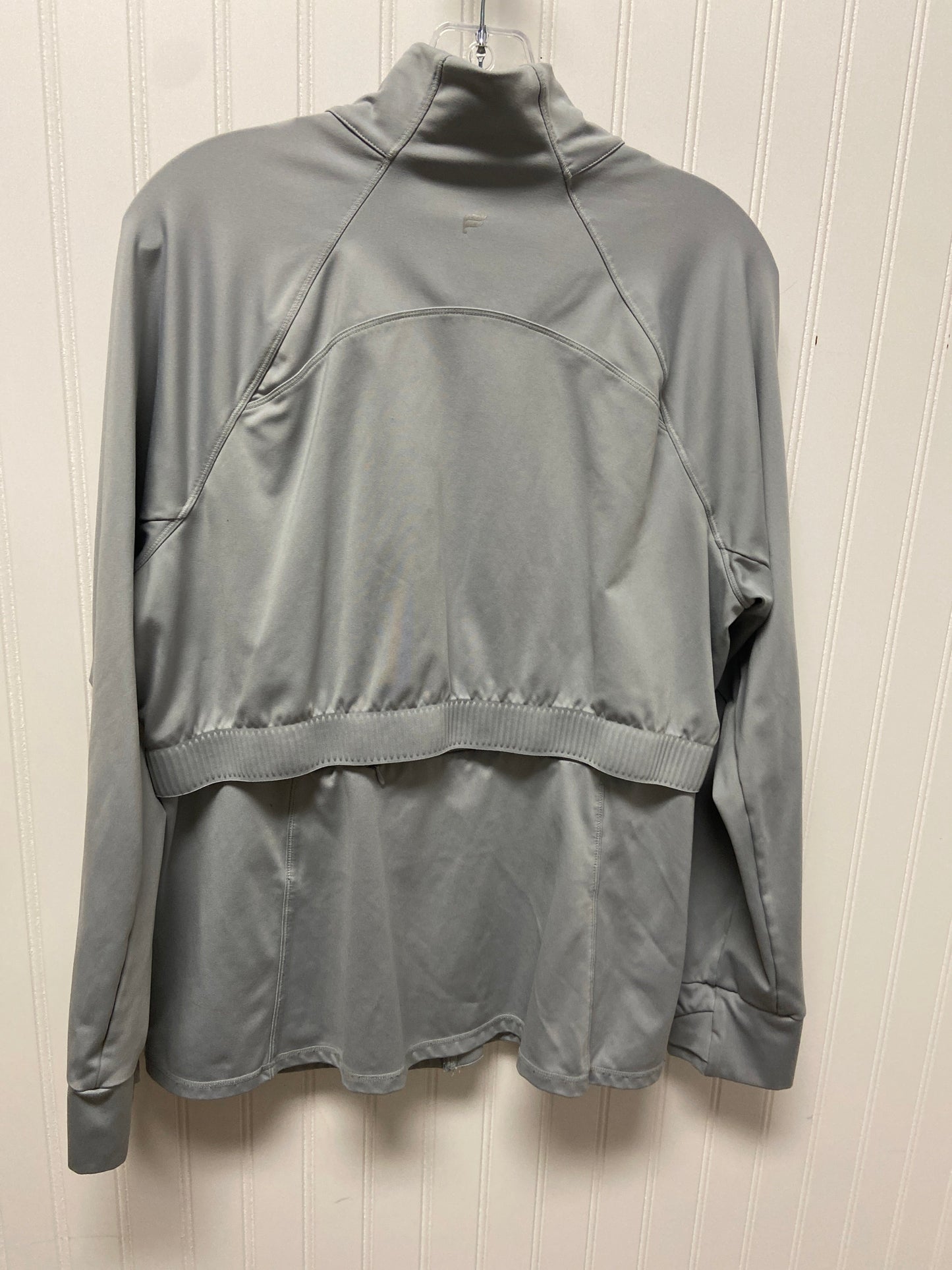 Athletic Jacket By Fabletics In Grey, Size: L