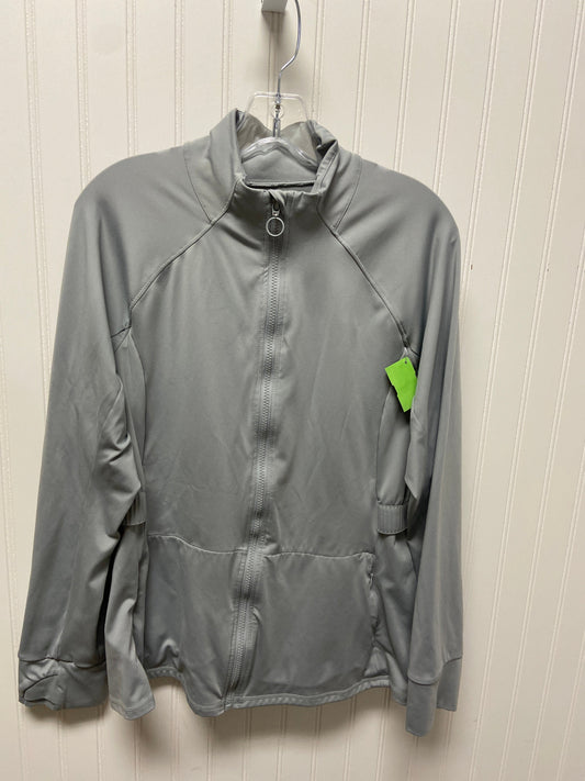 Athletic Jacket By Fabletics In Grey, Size: L