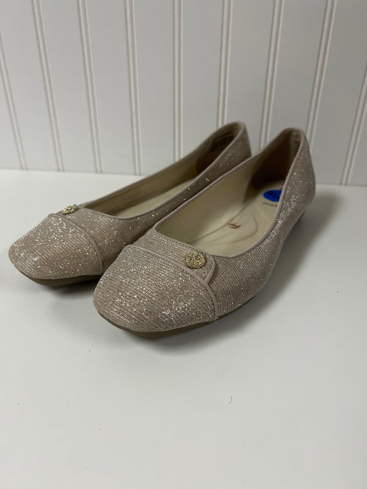 Gold Shoes Flats Anne Klein, Size 7.5