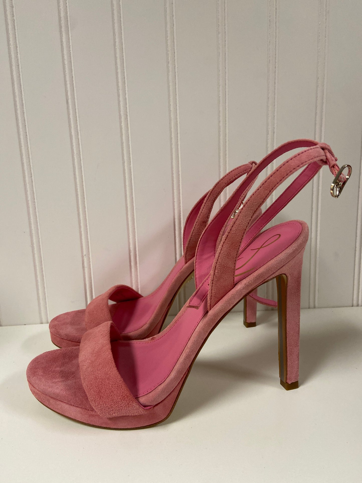 Pink Sandals Heels Stiletto Sam Edelman, Size 7