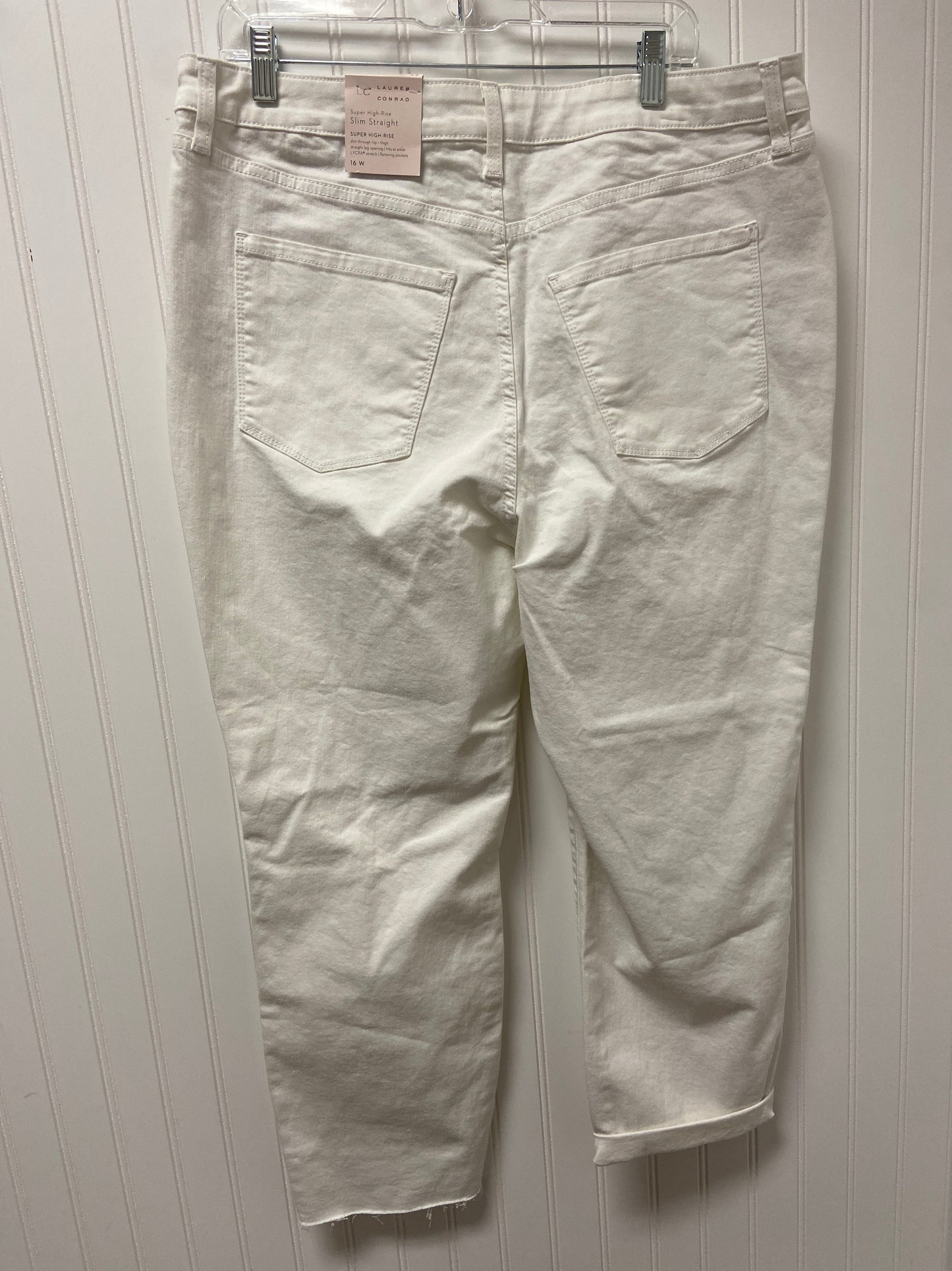 White Denim Jeans Straight Lc Lauren Conrad, Size 16
