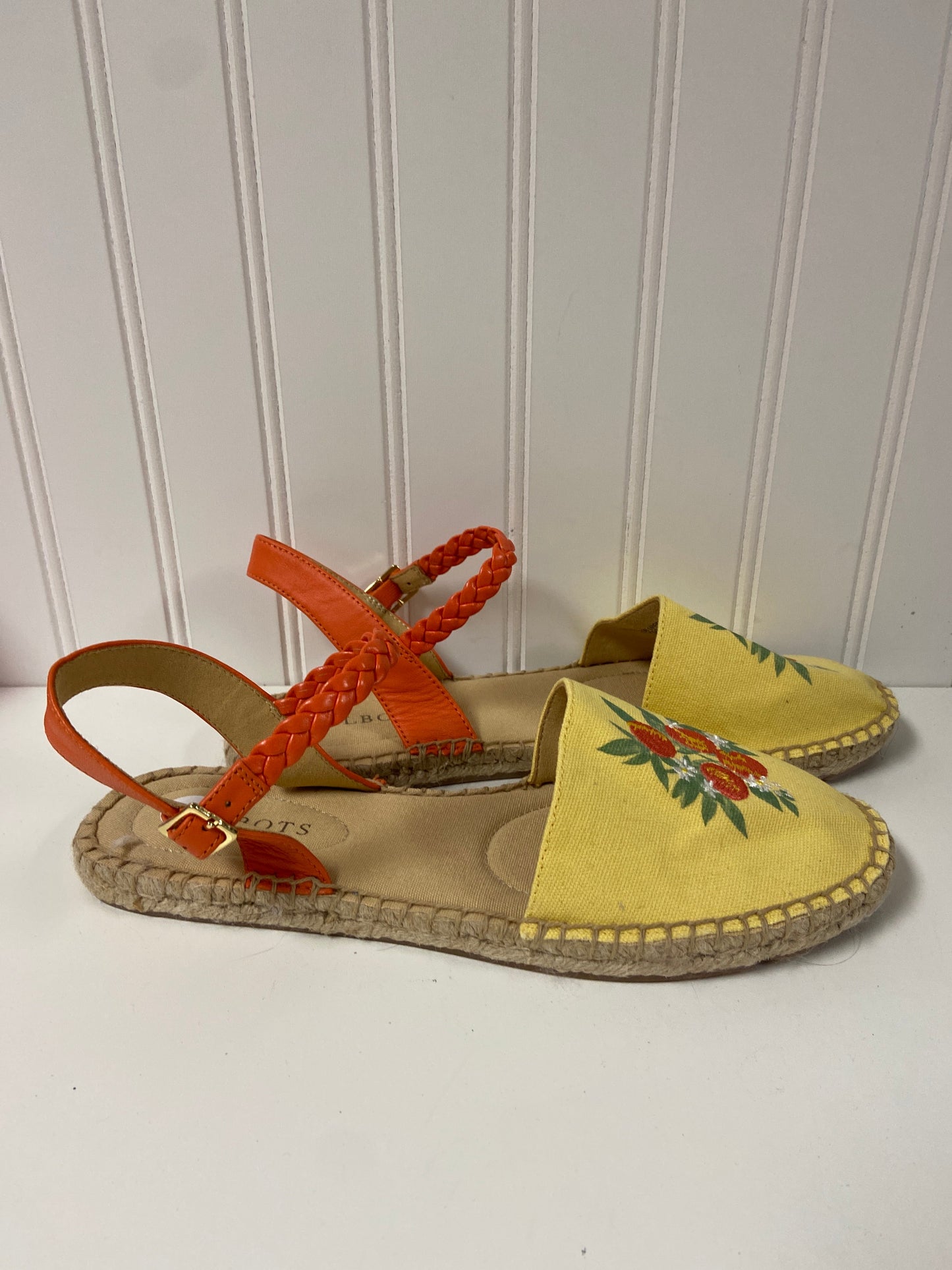 Yellow Sandals Flats Talbots, Size 8