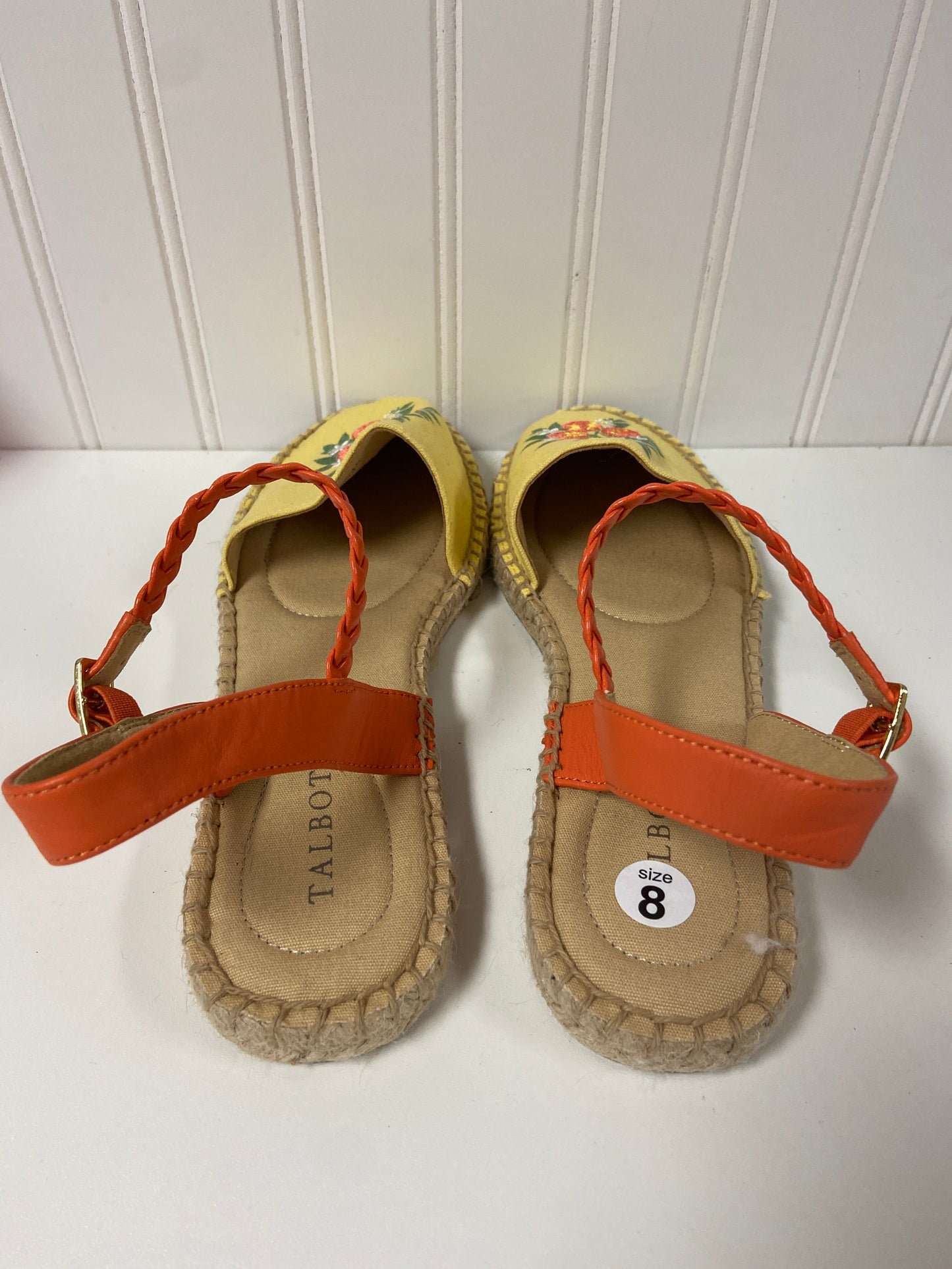 Yellow Sandals Flats Talbots, Size 8