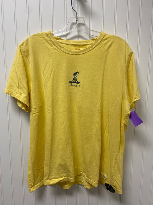 Yellow Top Short Sleeve Basic Life Is Good, Size Xl