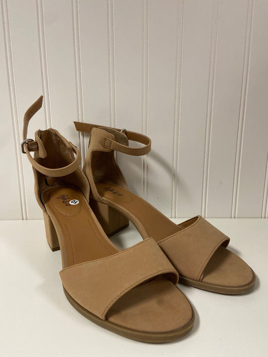 Tan Sandals Heels Block Style And Company, Size 10