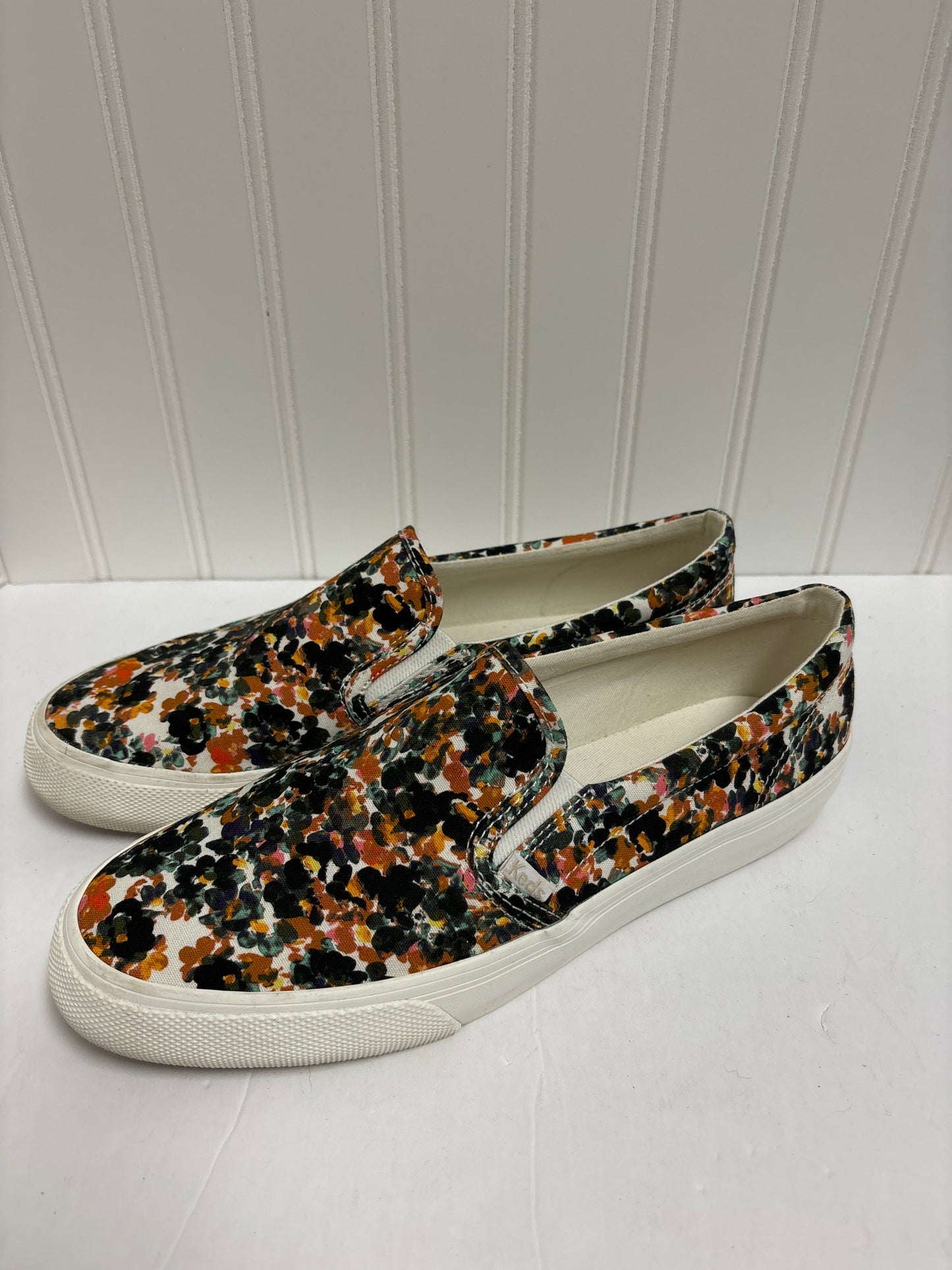 Floral Print Shoes Flats Keds, Size 9.5