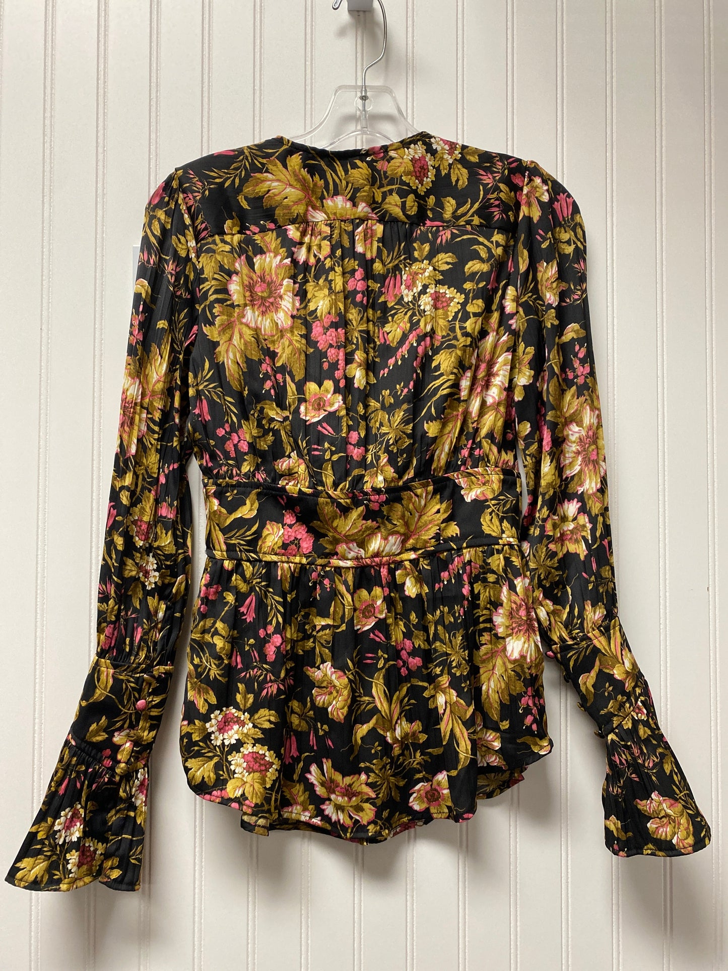 Floral Print Top Long Sleeve Anthropologie, Size Xxs