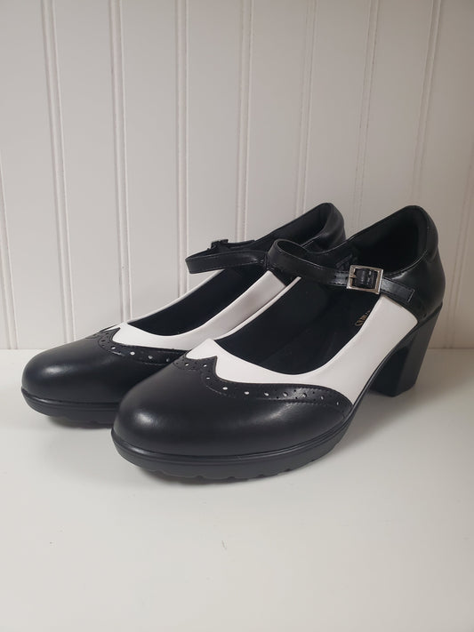 Black & White Shoes Heels Block Cmb, Size 9.5