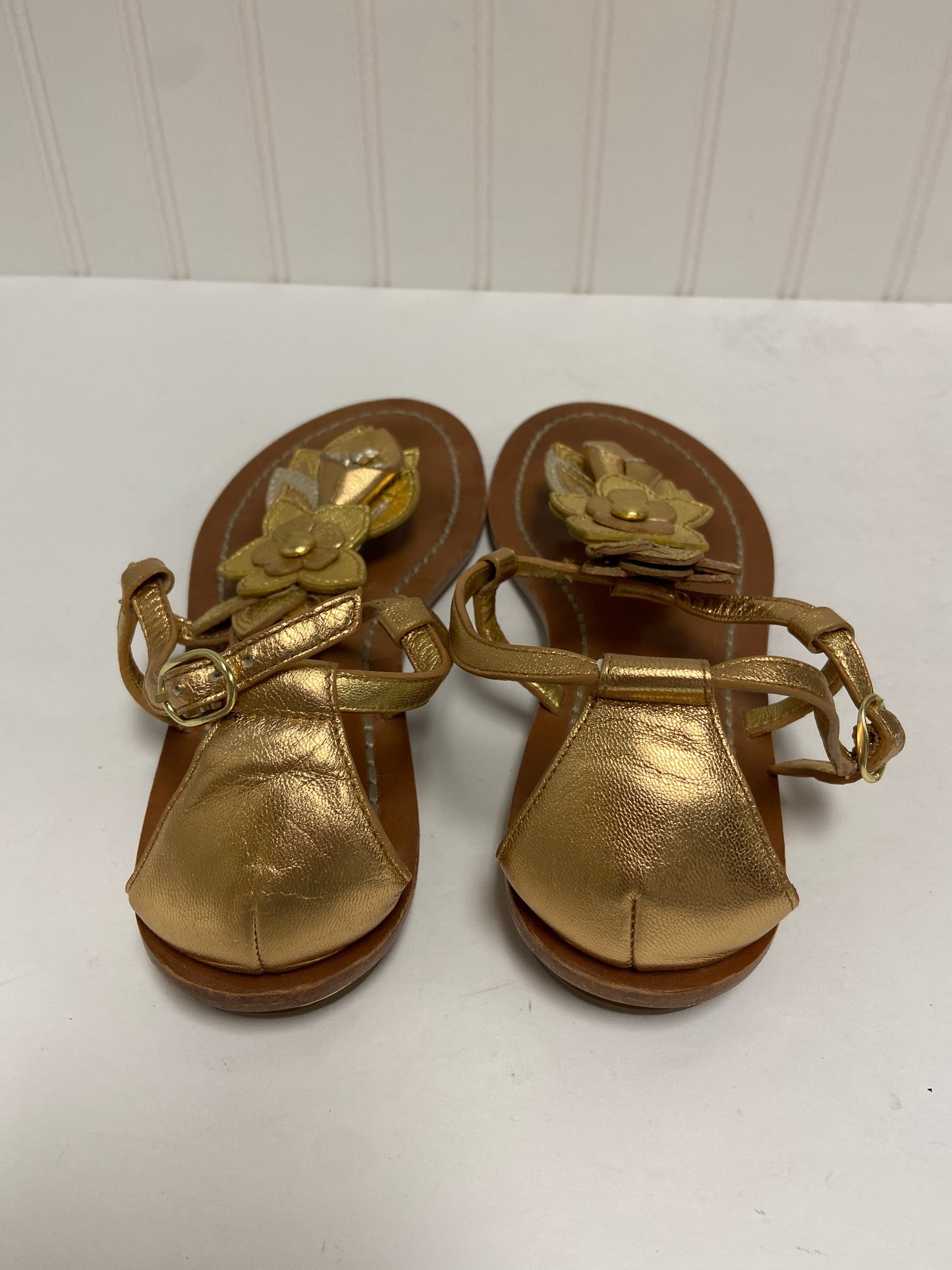 Gold Sandals Designer Coach, Size 7