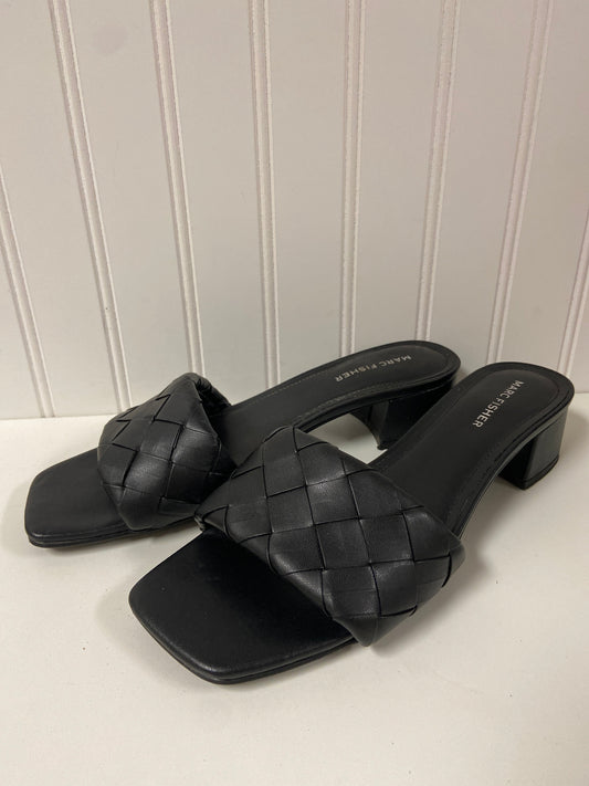 Black Sandals Heels Block Marc Fisher, Size 9