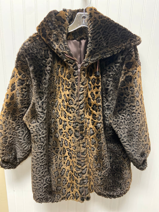 Coat Faux Fur & Sherpa By Gallery In Animal Print, Size: Xl