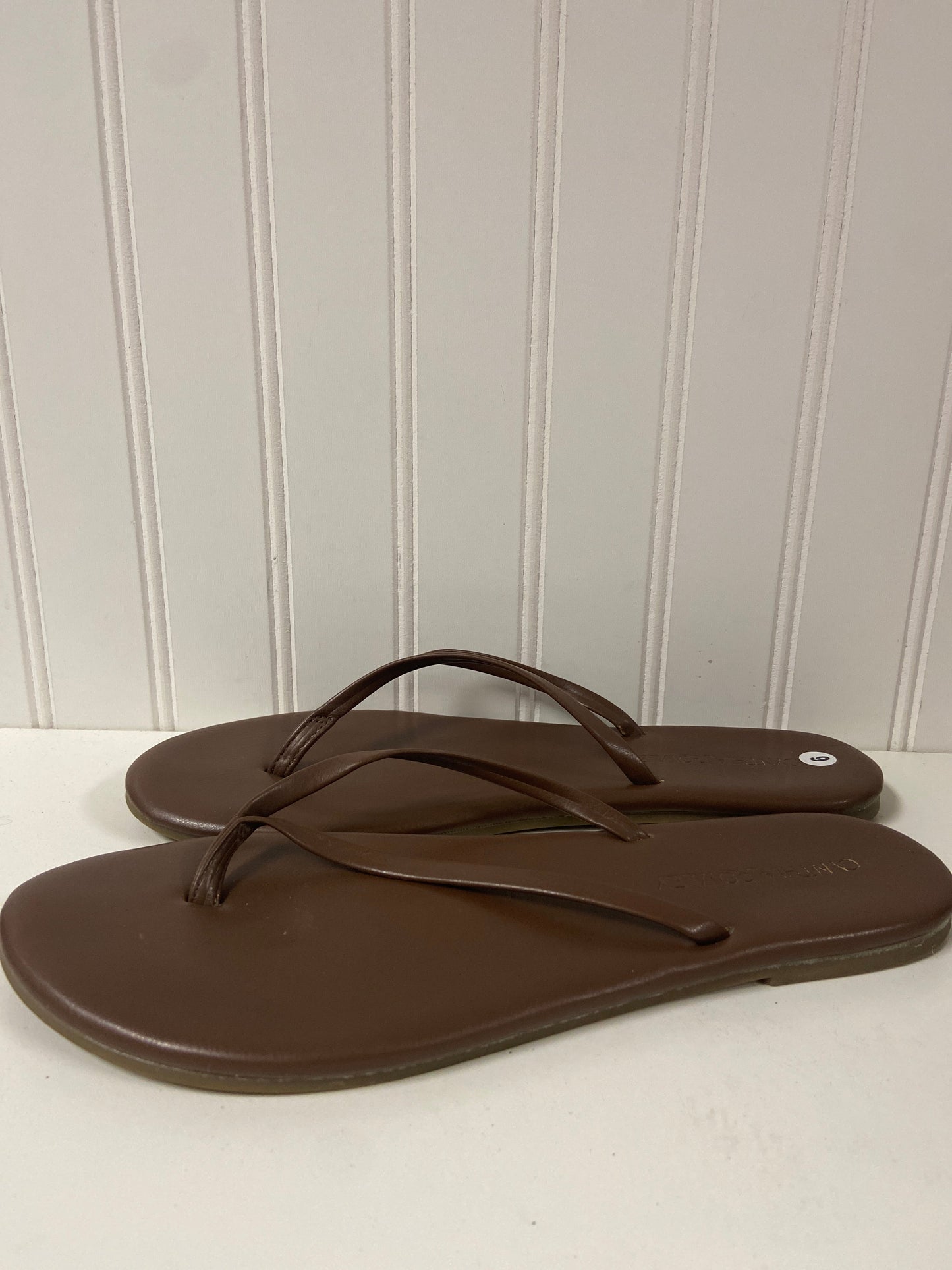 Brown Sandals Flip Flops Cynthia Rowley, Size 9