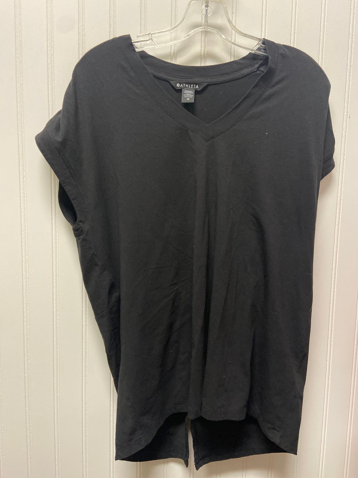 Black Athletic Top Short Sleeve Athleta, Size M