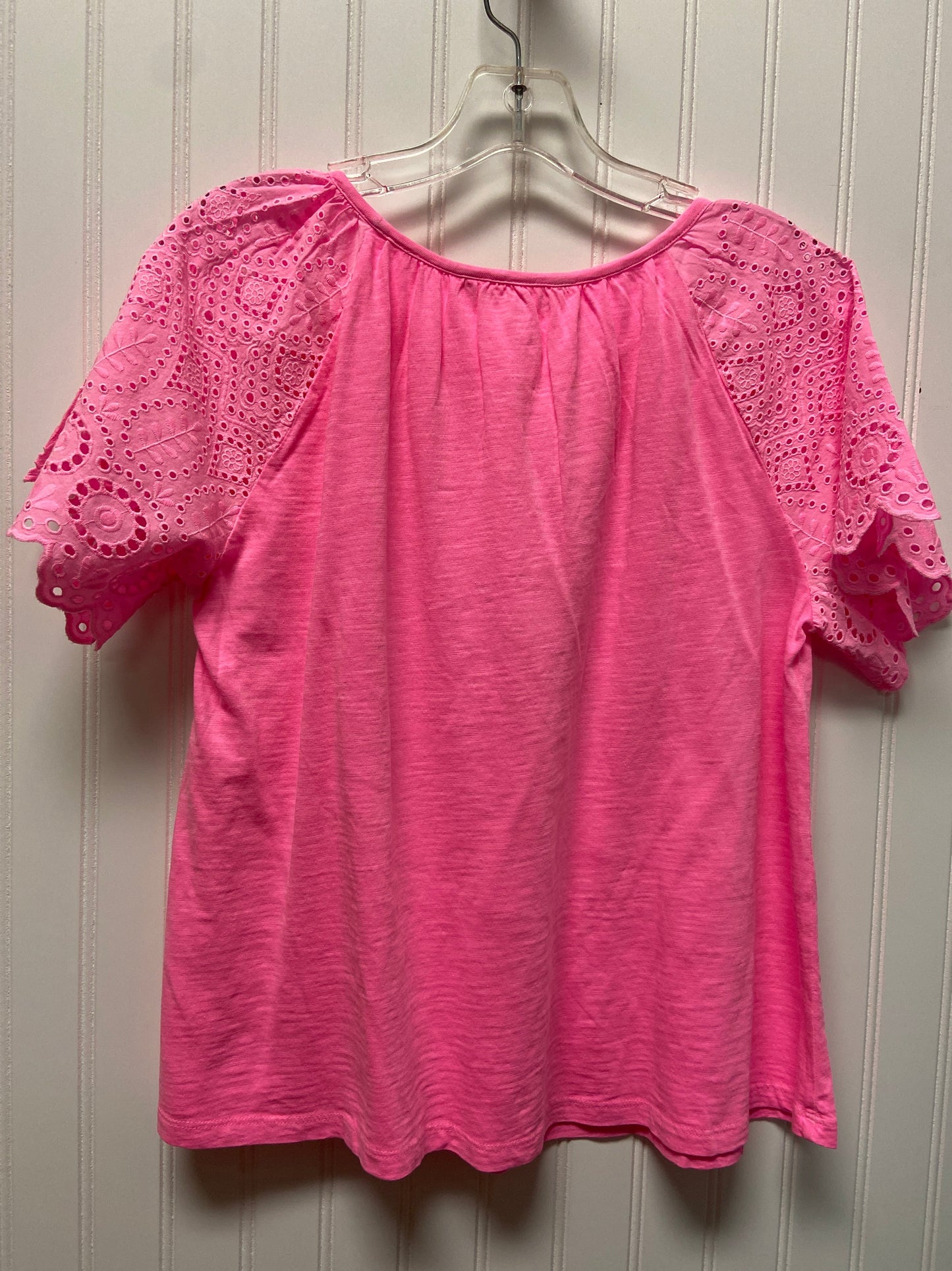 Pink Top Short Sleeve Designer Lilly Pulitzer, Size S