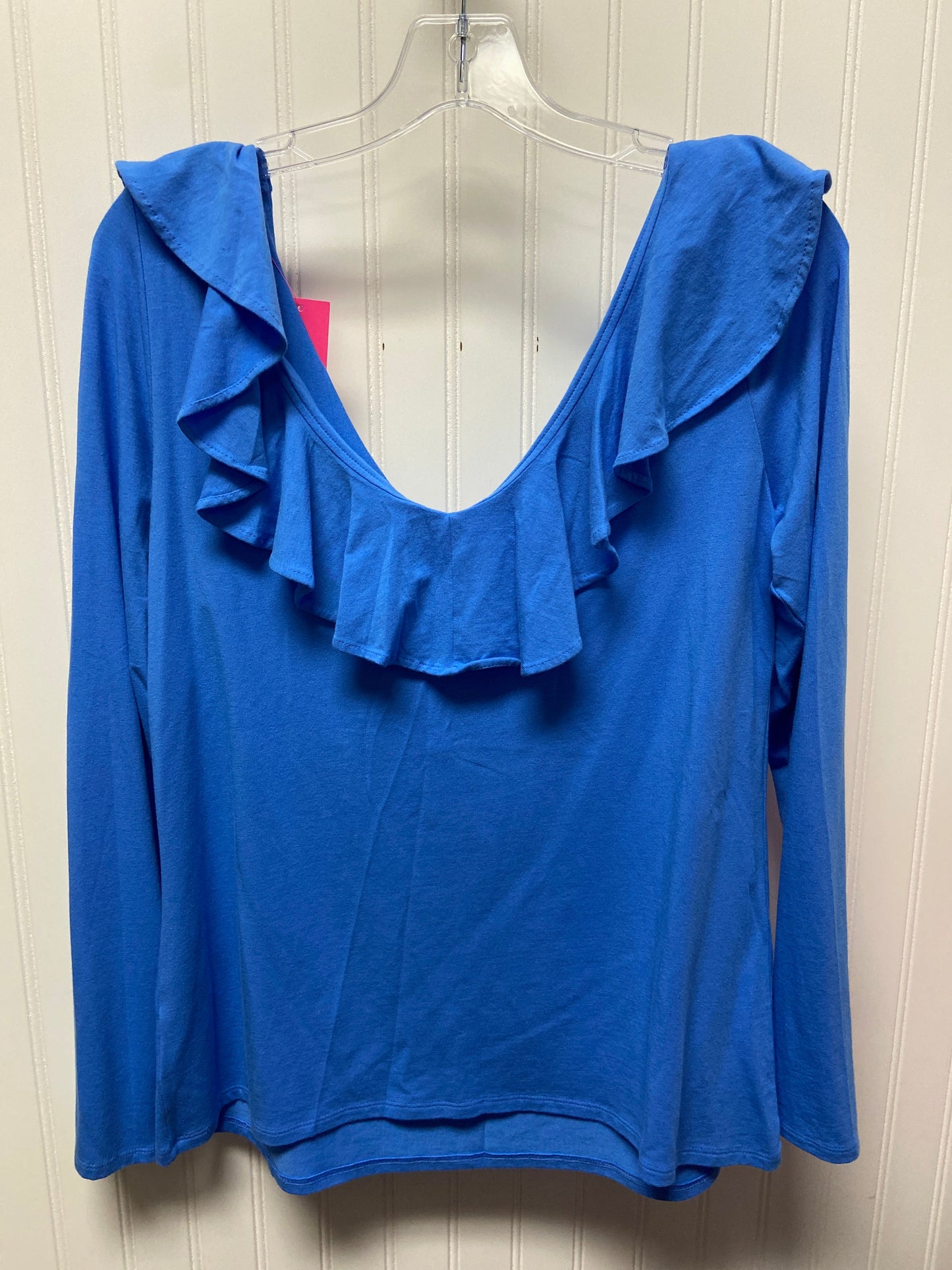 Blue Top Long Sleeve Designer Lilly Pulitzer, Size L