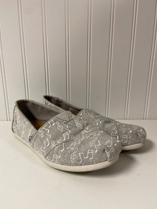 Grey Shoes Flats Toms, Size 6