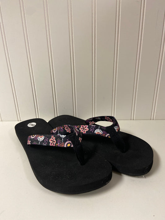 Black Sandals Flip Flops Vera Bradley, Size 8