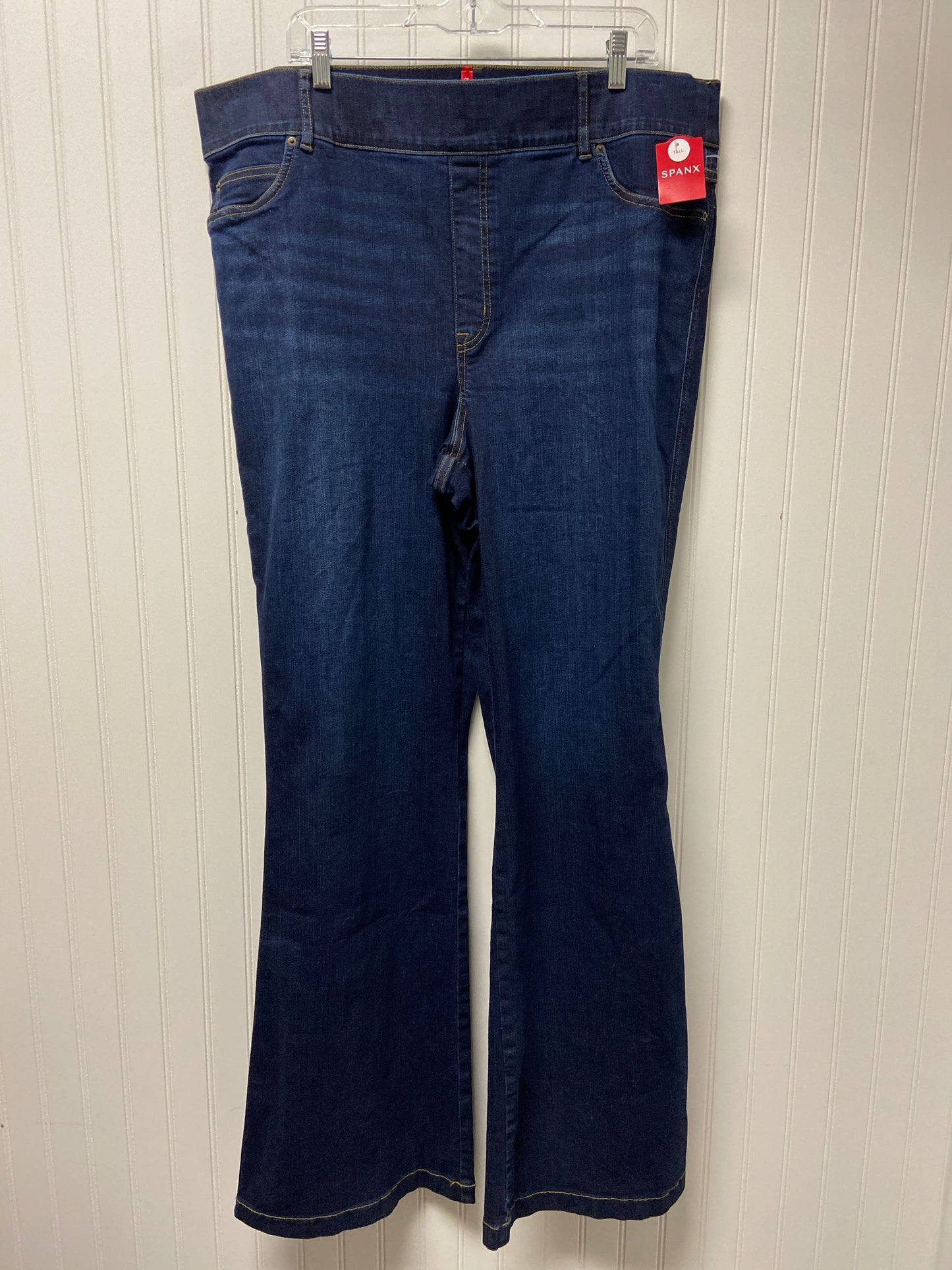 Jeans Flared By Spanx In Blue Denim, Size: 28