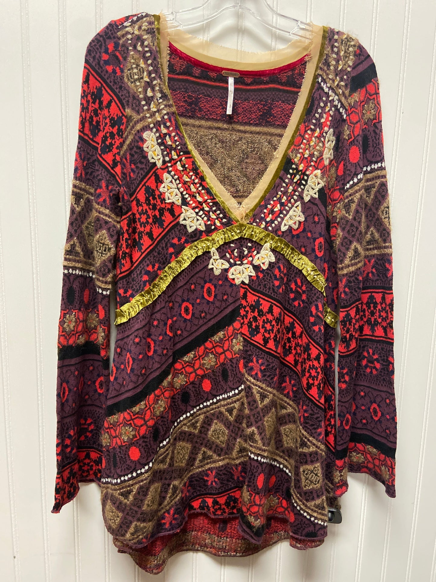Multi-colored Top Long Sleeve Free People, Size Petite   S