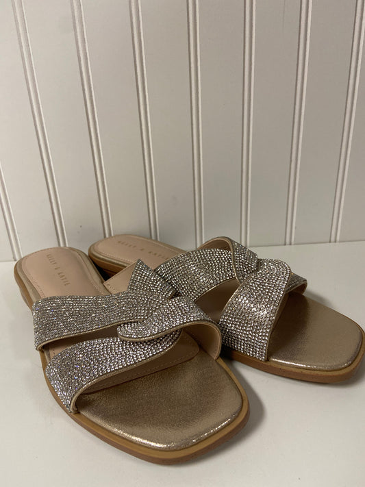 Gold Sandals Flats Kelly And Katie, Size 9.5