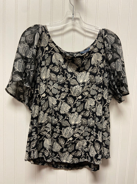 Top Short Sleeve Basic By Lucky Brand In Black & Grey, Size: L